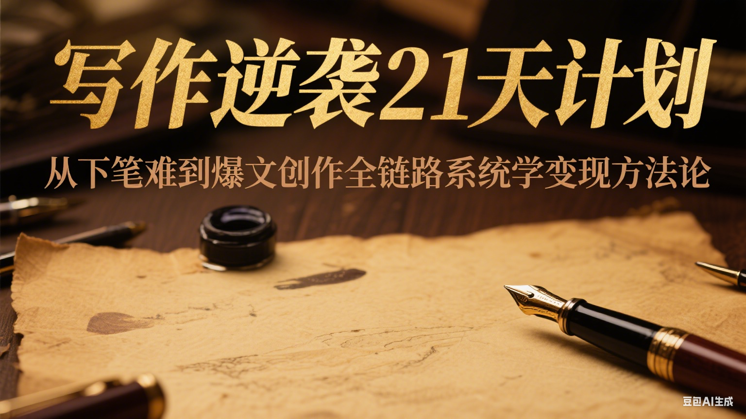 写作逆袭21天计划:从下笔难到爆文创作全链路系统学变现方法论-联创在线