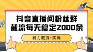 抖音直播间粉丝群截流，稳定采集数据全行业通用 2000+数据一天-联创在线