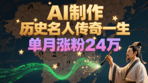 暴力起号！用AI制作历史名人传奇一生，单月涨粉24万，涨粉+变现赛道黑马来了-联创在线