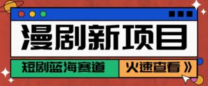 短剧新赛道—动漫短剧玩法，目前红利期月收益轻松达到6000+-联创在线