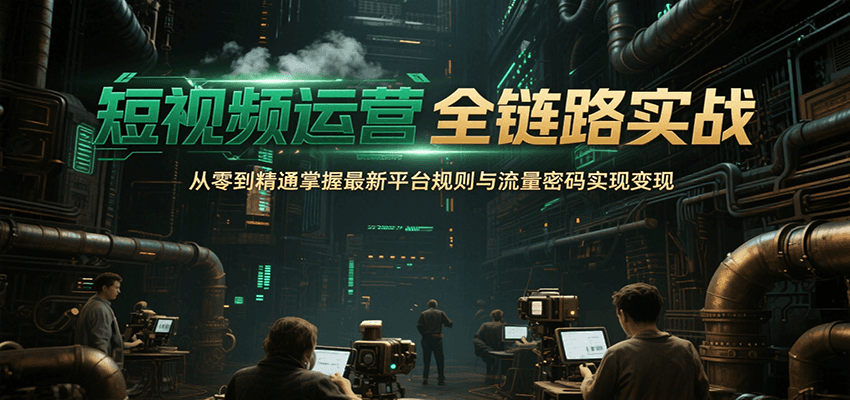 短视频运营全链路实战，从零到精通掌握最新平台规则与流量密码实现变现-联创在线