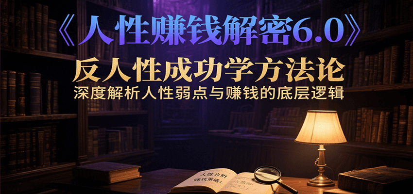 人性赚钱解密6.0，反人性成功学方法论，深度解析人性弱点与赚钱的底层逻辑-联创在线