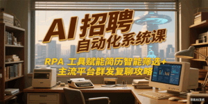 AI招聘自动化系统课,RPA工具赋能简历智能筛选+主流平台群发复聊全攻略-联创在线