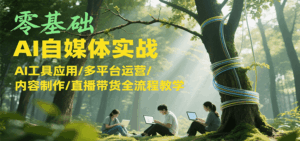 零基础AI自媒体实战,AI工具应用/多平台运营/内容制作/直播带货全流程教学-联创在线
