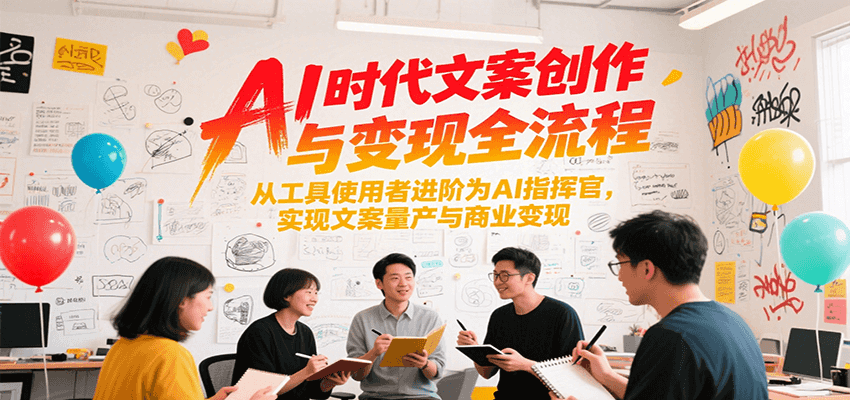 AI时代文案创作与变现全流程，从工具使用者进阶为AI指挥官，实现文案量产与商业变现-联创在线