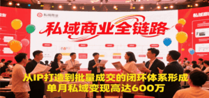 私域商业全链路,从IP打造到批量成交的闭环体系形成,单月私域变现600万-联创在线