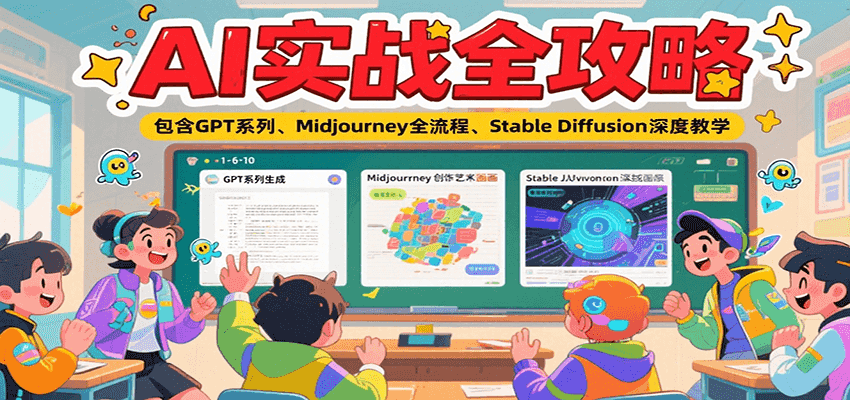 AI实战全攻略，包含GPT系列、Midjourney全流程、Stable Diffusion深度教学-联创在线