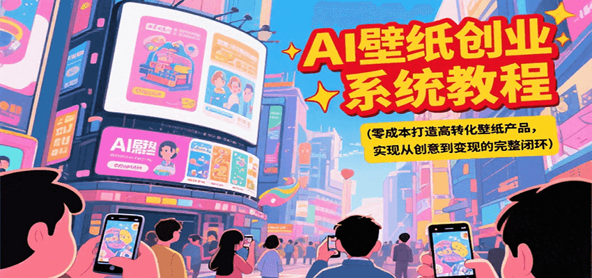AI壁纸创业系统教程，零成本打造高转化壁纸产品，实现从创意到变现的完整闭环-联创在线