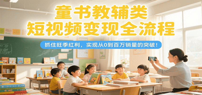 童书教辅类短视频变现全流程，抓住旺季红利，实现从0到百万销量的突破！-联创在线