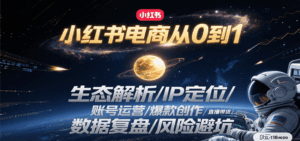 小红书电商从0到1:生态解析/IP定位/ 账号运营/爆款创作/直播带货/数据复盘/风险避坑-联创在线