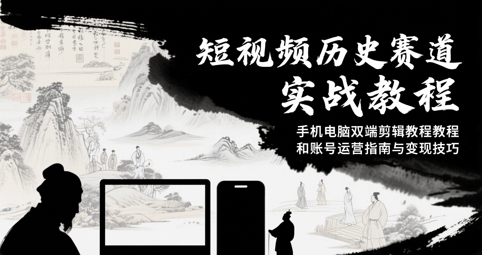 短视频历史赛道实战教程,手机电脑双端剪辑教程和账号运营指南与变现技巧-联创在线