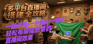 多平台直播间搭建全攻略，一部手机+一台电脑+一块绿布轻松实现你想要的直播间效果-联创在线