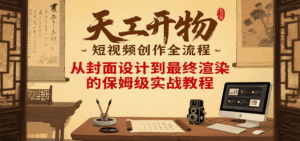 天工开物短视频创作全流程,从封面设计到最终渲染的保姆级实战教程-联创在线