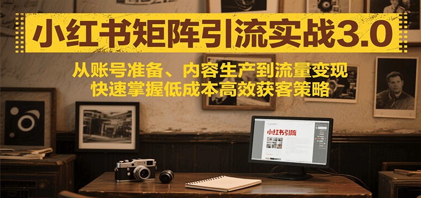 小红书矩阵引流3.0，从账号准备、内容生产到流量变现，快速掌握低成本高效获客策略-联创在线