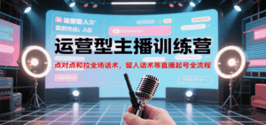 运营型主播训练营，点对点和拉全场话术，留人话术等直播起号全流程(更新7月)-联创在线