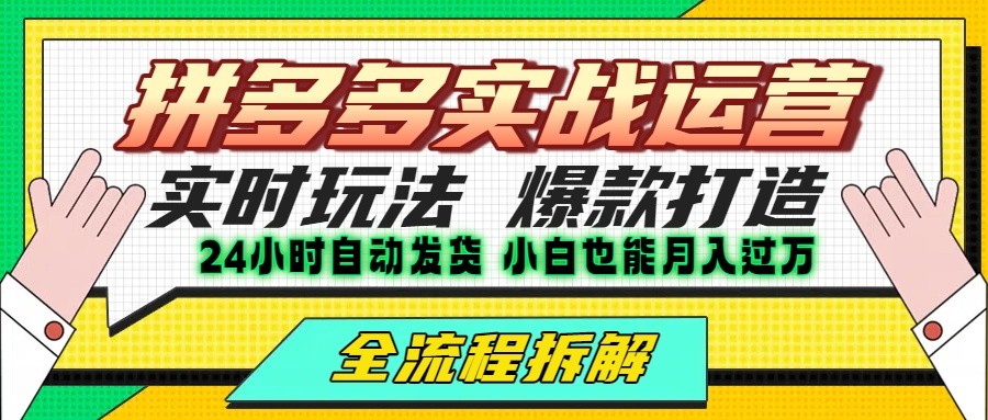 拼多多最新实战运营高投产：长久稳定项目，单店利润一天三位数-联创在线