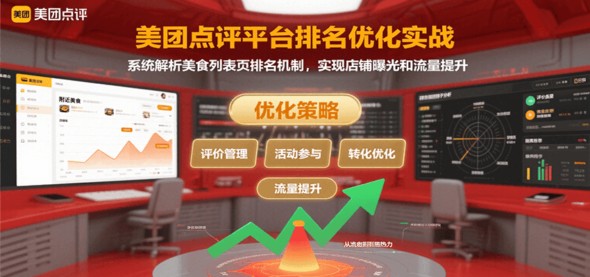 美团点评平台排名优化实战，系统解析美食列表页排名机制，实现店铺曝光和流量提升-联创在线