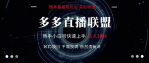 多多直播联盟 全新玩法 单机单日变现300+不要求电脑配置 玩法简单暴力-联创在线