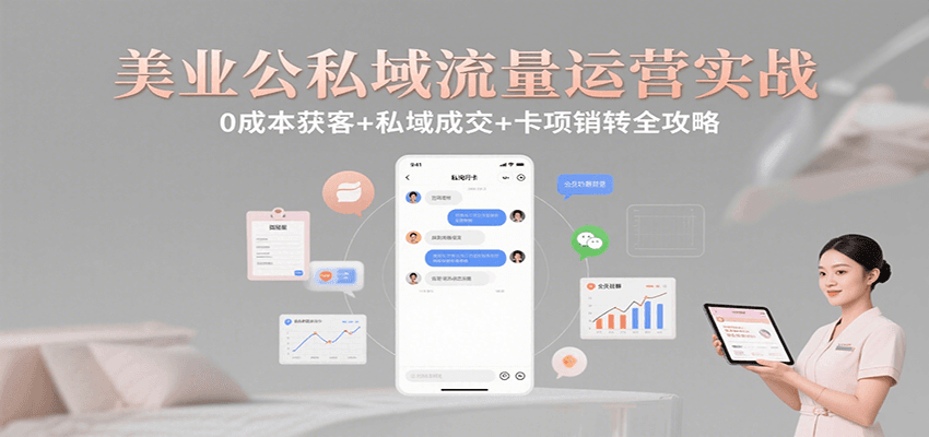 美业公私域流量运营实战：0成本获客+私域成交+卡项销转全攻略-联创在线