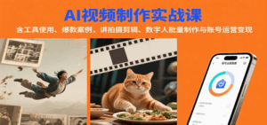 AI视频制作实战：含工具使用、爆款案例，讲拍摄剪辑、数字人批量制作与账号运营变现-联创在线