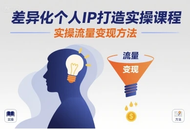 【精】差异化个人IP打造实操课程，实操流量变现方法-联创在线