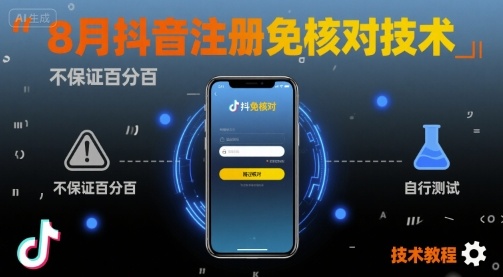 8月抖音注册免核对技术，不保证百分百，自测-联创在线
