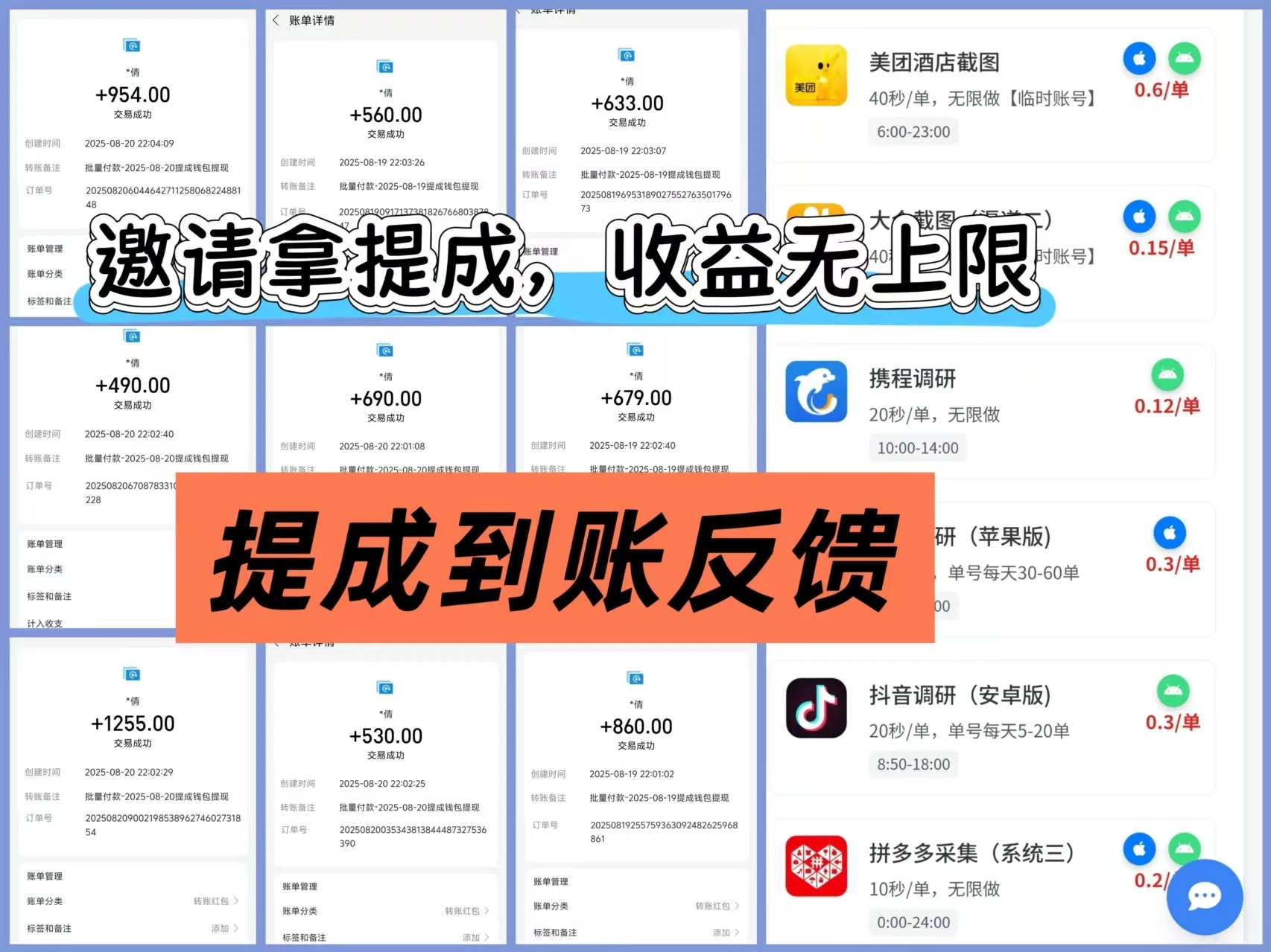 采集调研项目，各类采集调研;截图:录屏等，手机电脑均可操作，日收益50---100+，日结兼职项目-创业猫