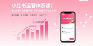 小红书运营体系课：通过大量实战案例拆解0-1000W爆款算法全攻略-联创在线