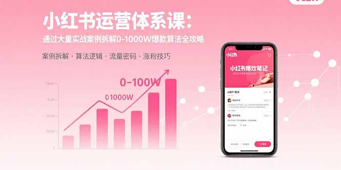 小红书运营体系课：通过大量实战案例拆解0-1000W爆款算法全攻略-联创在线