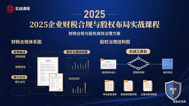 2025企业财税合规与股权布局的实战课程：财税合规与股权高效治理方案-联创在线