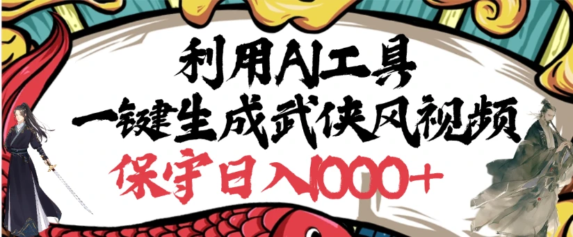 利用AI工具一键生成武侠风视频，原创度高，画面好看，狂撸视频号分成计划收益-联创在线