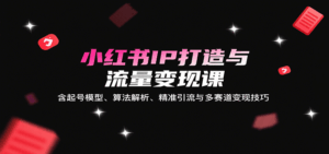 小红书IP打造与流量变现课：含起号模型、算法解析、精准引流与多赛道变现技巧-联创在线
