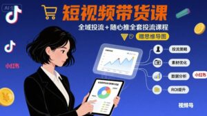 【精】最新短视频带货课，全域投流+随心推全套投流课程+思维导图-联创在线
