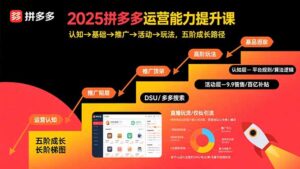 2025拼多多运营能力提升课：认知→基础→推广→活动→玩法，五阶成长路径-联创在线