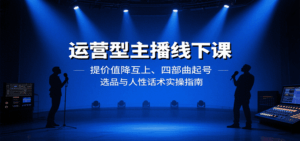 运营型主播线下课：提价值降互上、四部曲起号、选品与人性话术实操指南-联创在线