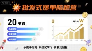 批发式爆单陪跑营，20节课带你实现批发式爆单，带你经松月入过W-联创在线