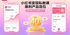 小红书变现私教课,暴利产品定位,高转化内容生产术,快速实现月入10万-联创在线