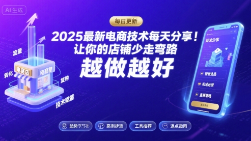 2025最新电商技术每天分享，让你的店铺少走弯路，越做越好(更新8月)-联创在线