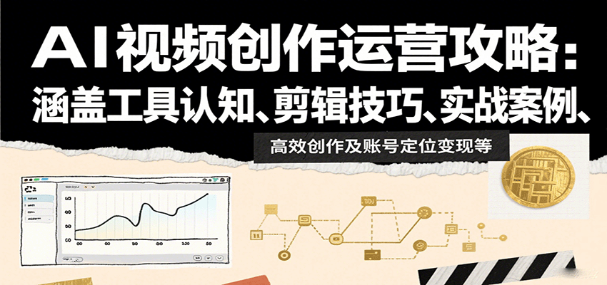 AI视频创作运营攻略：涵盖工具认知、剪辑技巧、实战案例、高效创作及账号定位变现等-联创在线