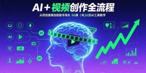 AI+短视频创作全流程：从创意策划到账号增长，96节课(含26项AI工具教学-联创在线