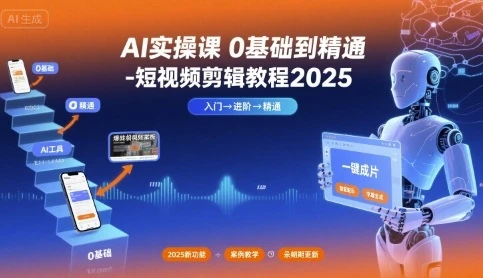 【精】AI实操课0基础到精通-短视频剪辑教程2025-联创在线