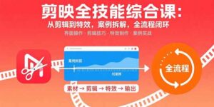 剪映全技能综合课：从剪辑到特效，案例拆解，全流程闭环-联创在线