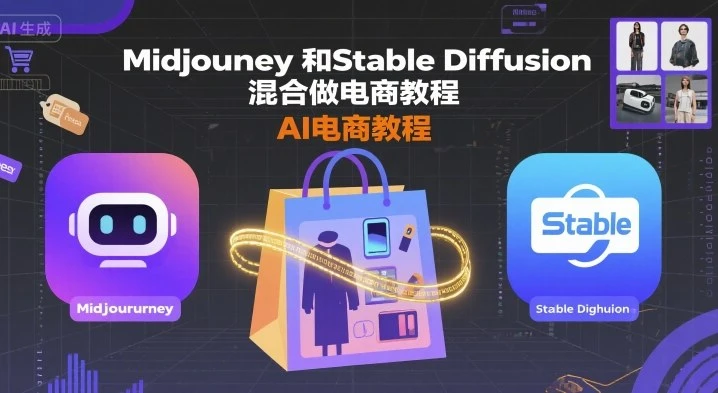【精】Midjourney和Stable Diffusion混合做电商教程-ai电商教程-联创在线