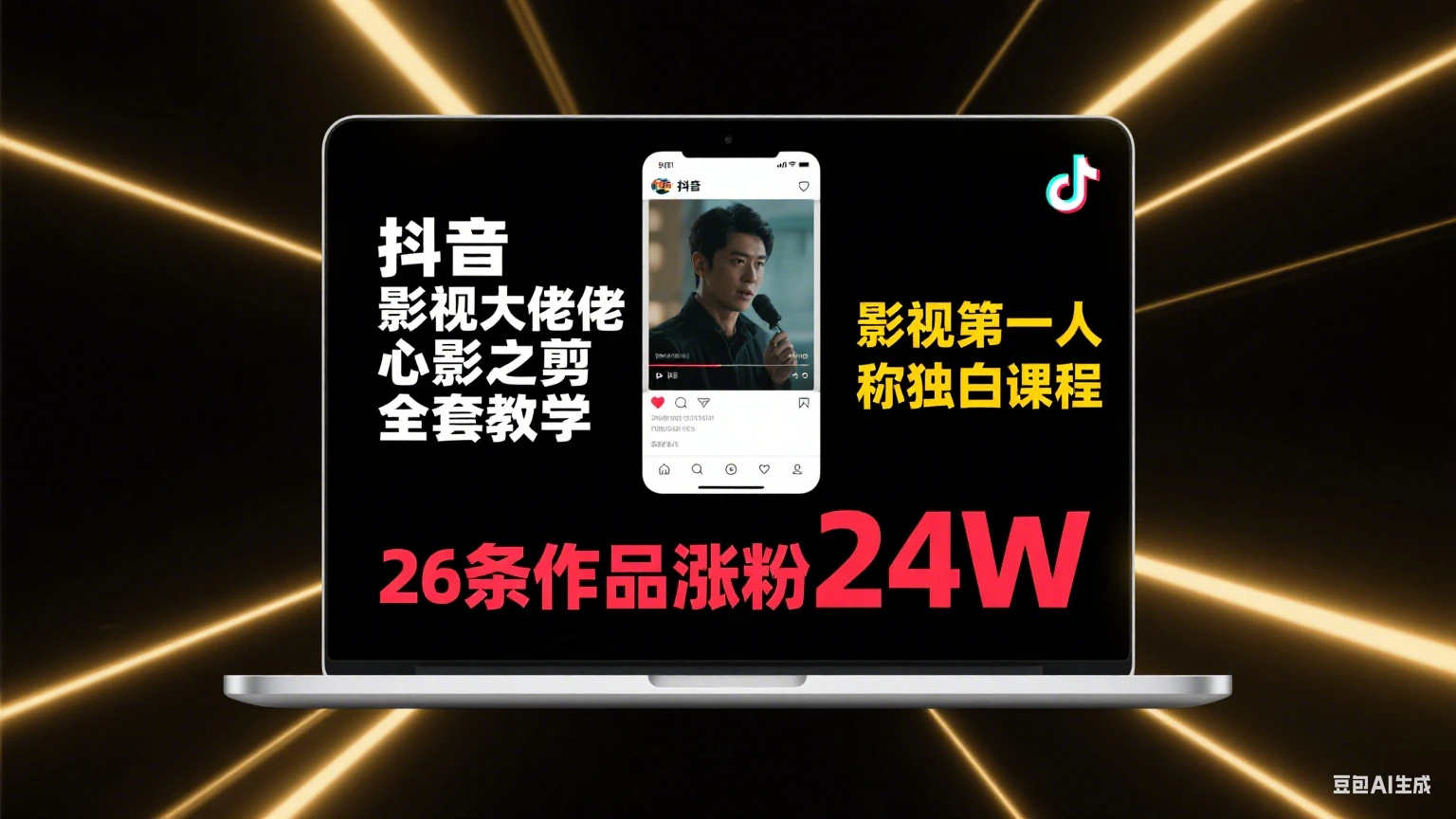 【精】抖音影视大佬心影之剪全套教学，影视第一人称独白课程，26条作品涨粉24W-联创在线