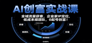 AI创富实战课：企业家IP定位，全域流量获客，低成本组团队，0起号创富！-联创在线