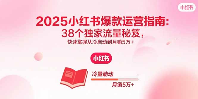2025小红书爆款运营指南：38个独家流量秘笈，快速掌握从冷启动到月销5万+-联创在线
