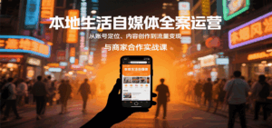 本地生活自媒体全案运营，从账号定位、内容创作到流量变现与商家合作实战课-联创在线