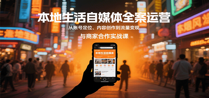 本地生活自媒体全案运营，从账号定位、内容创作到流量变现与商家合作实战课-联创在线