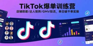 TikTok爆单训练营,店铺搭建/达人矩阵/GMV投流,单日破千单实操-联创在线