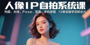 人像IP自拍系统课:构图、光线、Pose、氛围、手机修图 15章实操学完即出片-联创在线